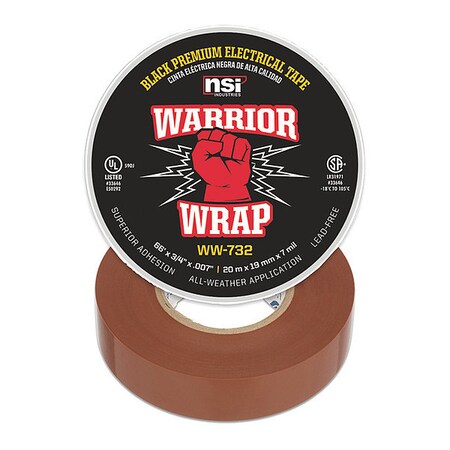 Electrical Tape, 7 mil, Brown MPN:WW-732-BN