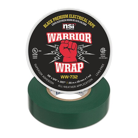 Electrical Tape, 7 mil, Green MPN:WW-732-GN