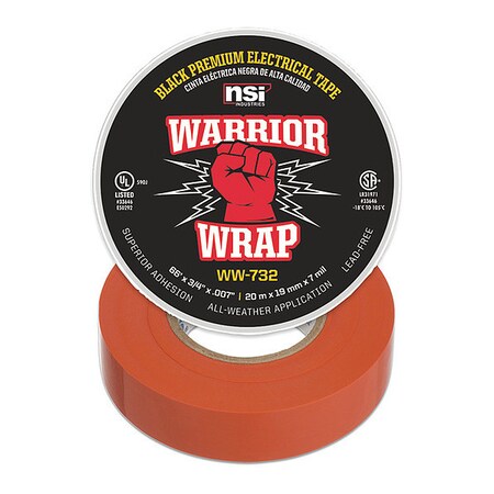 Electrical Tape, 7 mil, Orange MPN:WW-732-OR