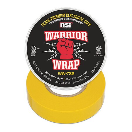 Electrical Tape, 7 mil, Yellow MPN:WW-732-YL