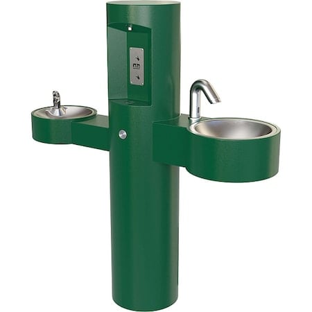 Freestanding Mount, Green, Two-Level Fountain, Bottle Filler, Hand Wash Basin MPN:GWQ85-SO