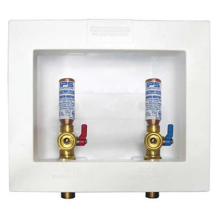 Washing Machine Outlet Box w/Hammer Arrester 1/2