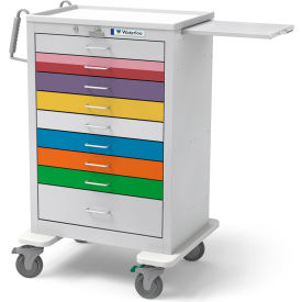 Waterloo Healthcare 9-Drawer Steel Tall Pediatric Emergency Cart Lever Lock Multi-Color UXGLU-9PEDS
