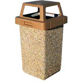 Concrete Waste Receptacle W/Brown 4 Way Top - 20