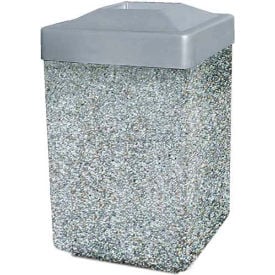 Concrete Waste Receptacle W/Gray Plastic Pitch In Top - 25