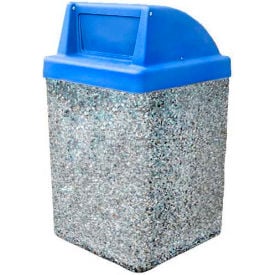 Concrete Waste Receptacle W/Blue Push Door Top - 25