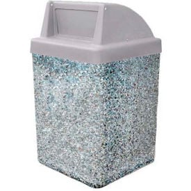 Concrete Waste Receptacle W/Gray Push Door Top - 25