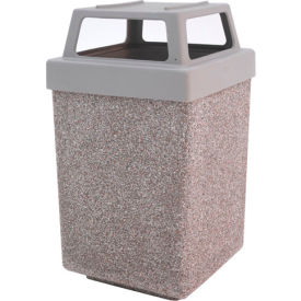 Concrete Waste Receptacle W/Gray Plastic 4 Way Top - 25