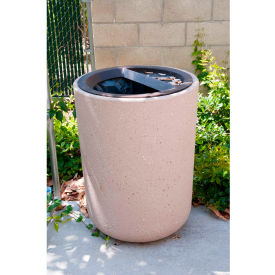 Concrete Waste Receptacle W/Bronze Aluminum Ash N Trash Top - 24