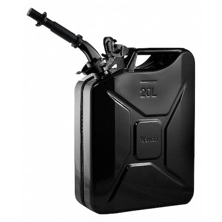 Gas Can, Cold Rolled Steel, 5.3 Gallon, Self-Venting, Includes Spout, 19 in H, Black MPN:JC0020BVS