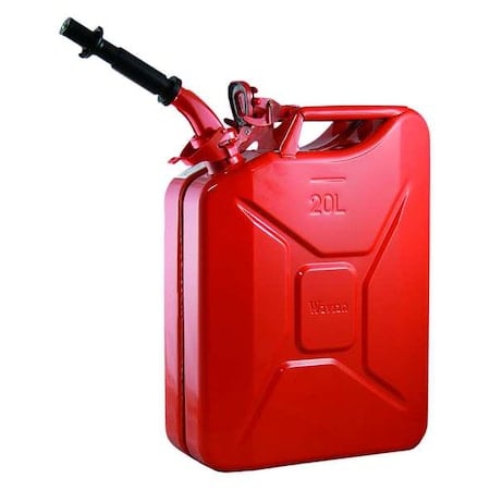 Gas Can, Cold Rolled Steel, 5.3 Gallon, Self-Venting, Includes Spout, 19 in H, Red MPN:JC0020RVS