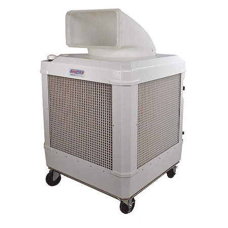 Portable Evaporative Cooler, 2, 040 to 3, 020 cfm, 4, 700 sq ft, 24 gal, 1 hp, Belt, White MPN:WC-1HPMFAOSC
