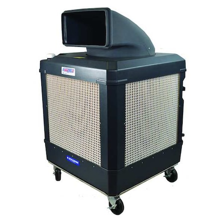 Portable Evaporative Cooler, 2, 040 to 3, 020 cfm, 4, 700 sq ft, 24 gal, 1 hp, Belt, Gray MPN:WCG-1HPMFAOSC