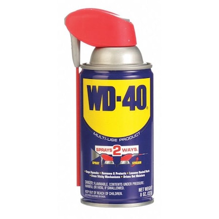 Multi-Use Lubricant with Smart Straw 2-Way Sprayer, -60 to 300 Degree F, 8 oz, Aerosol Can, Amber MPN:490026