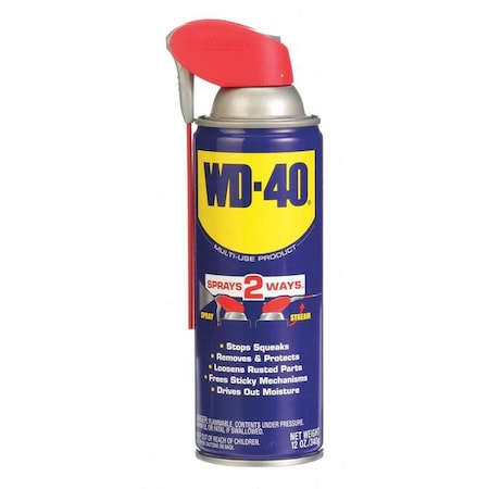 Multi-Use Lubricant with Smart Straw 2-Way Sprayer, -60 to 300 Degree F, 12 oz, Aerosol Can, Amber MPN:490057
