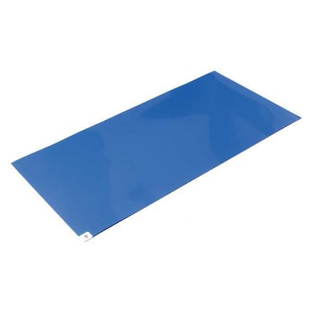 Disposable Tacky Mat, Polyethylene Film, 0.3970mm Thick, 45 in W x 36 in L, Blue, 30, 4 PK MPN:095