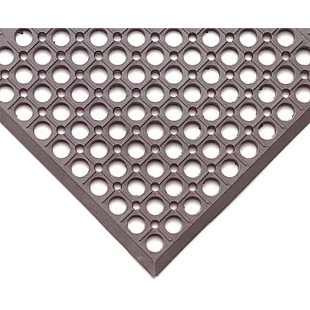 Drainage Mat, Rubber, Drainage Holes, 3 ft W x 5 ft L, Gray MPN:478