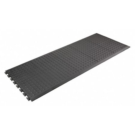 Interlocking Antifatigue Mat Tile, 5/8 in Thickness, Polyurethane, Black MPN:502