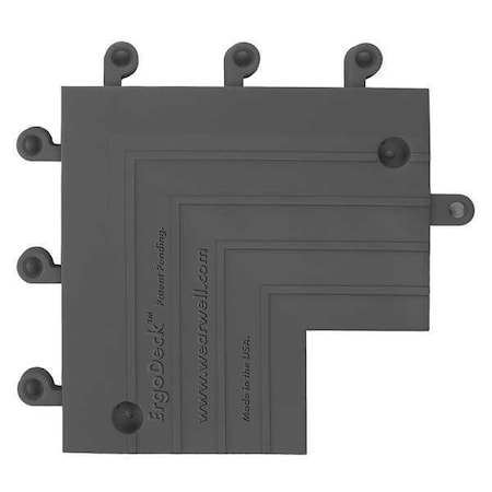 Ramp Inside Corner, 9 in L x 9 in W, 7/8 in Thickness, Open Grid, Black MPN:560.78X6X9X9BK