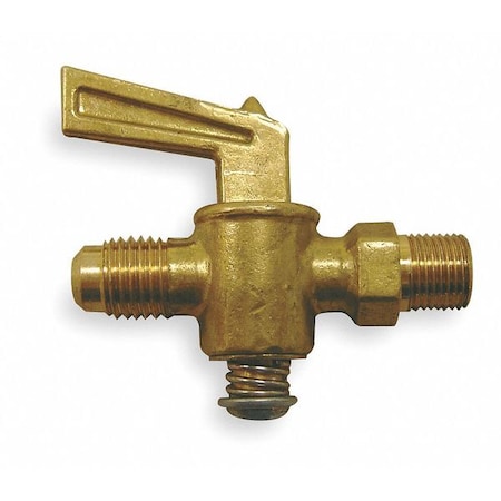 Ground Plug Valve, 45 Deg, 1/8 In, Brass MPN:537