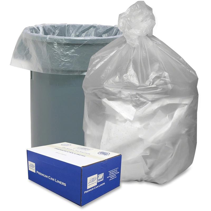 Webster 0.01 mil Trash Bags, 56 gal, 43inH x 43inW, Natural, 200 Bags MPN:GNT4348