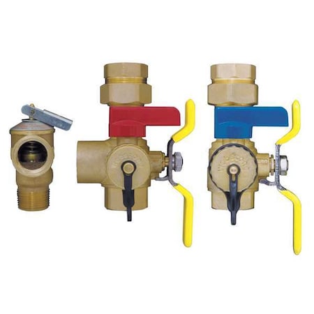 Tankless Water Heater Valve, 3/4 In, Brass MPN:44443WPR