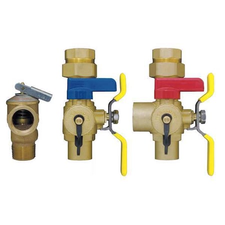 Tankless Water Heater Valve, 3/4 In, Brass MPN:54443WPR
