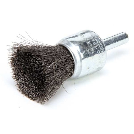 Crimped Wire End Wire Brush, Steel, 3/4