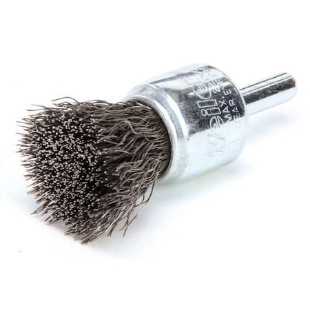 Crimped Wire End Wire Brush, Steel, 3/4