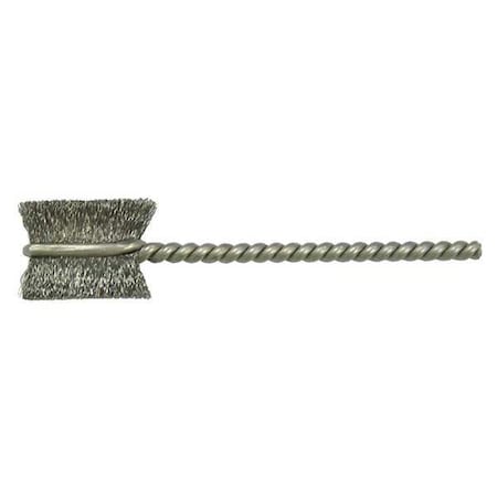 Single Spiral Tube Wire Brush, Steel, 1/2