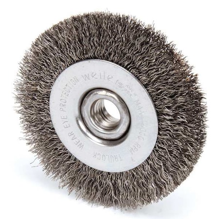 Crimped Wire Wheel Wire Brush, Threaded Arbor MPN:93022