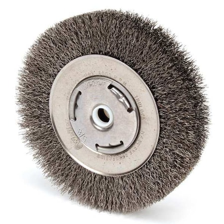 Crimped Wire Wheel Wire Brush, Arbor, 6