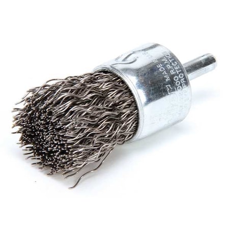 Crimped Wire End Wire Brush, Steel, 1