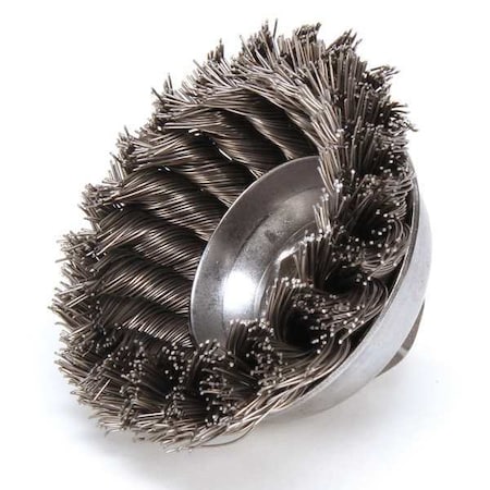 Knot Wire Cup Wire Brush, Arbor, 3-1/2
