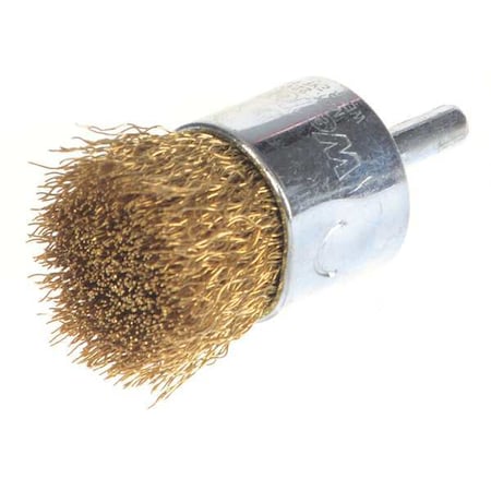 Crimped Wire End Wire Brush, Brass, 1