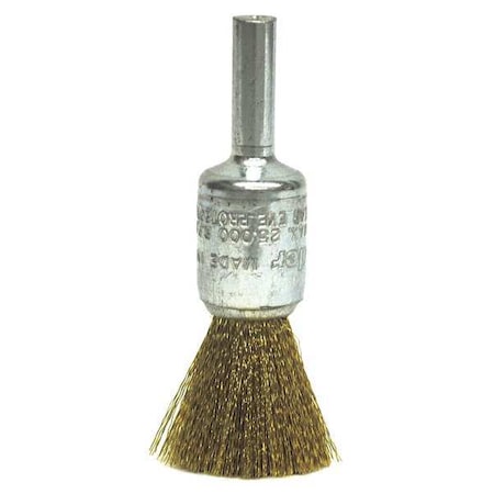 Crimped Wire End Wire Brush, Brass, 1/2