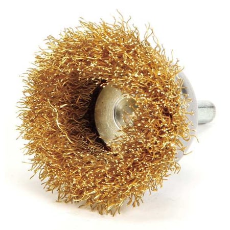Crimped Wire Cup Wire Brush, Stem, 1-3/4