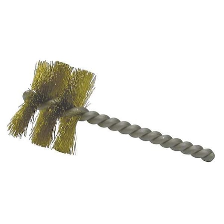 Single Spiral Wire Brush, Brass, 1-1/2, PK10 MPN:93849