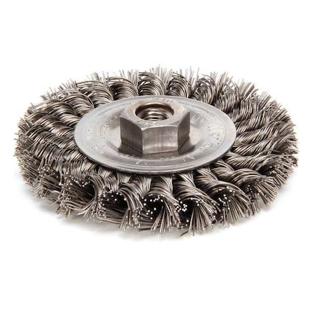 Twist Wire Wheel Wire Brush, Threaded Arbor MPN:94250
