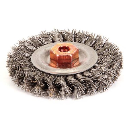Twist Wire Wheel Wire Brush, Threaded Arbor MPN:94251