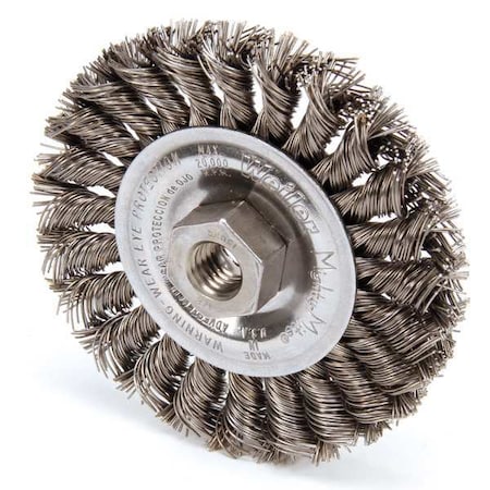 Twist Wire Wheel Wire Brush, Threaded Arbor MPN:94252