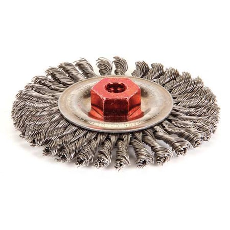 Twist Wire Wheel Wire Brush, Threaded Arbor MPN:94261