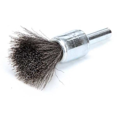 Crimped Wire End Wire Brush, Steel, 1/2