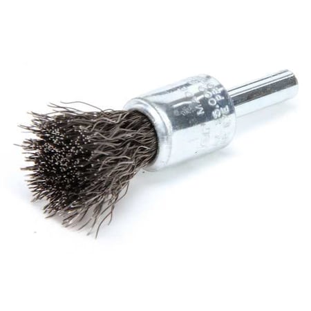 Crimped Wire End Wire Brush, Steel, 1/2