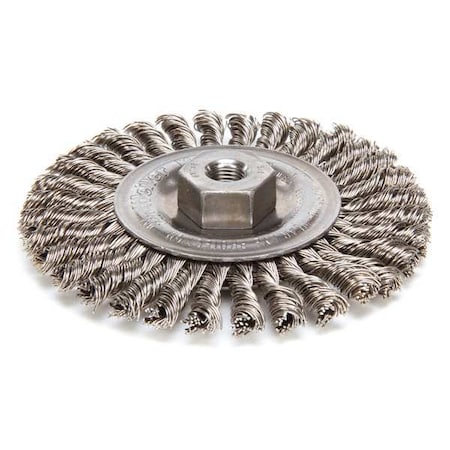 Twist Wire Wheel Wire Brush, Threaded Arbor MPN:96276