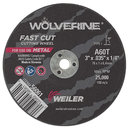 3 X 035 Wolv TY1 C-O Whl A60T 1/4 Ah MPN:56061