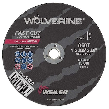 4 X 035 Wolv TY1 C-O Whl A60T 3/8 Ah MPN:56080