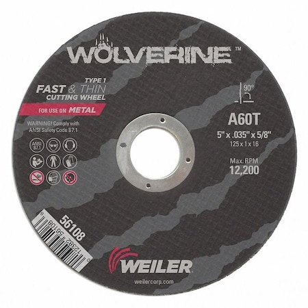 5 X 035 Wolv TY1 C-O Whl A60T 5/8 Ah MPN:56108