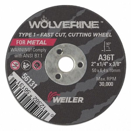 2 X 1/4 Wolv TY1 C-O Whl A36T 3/8AH MPN:56131