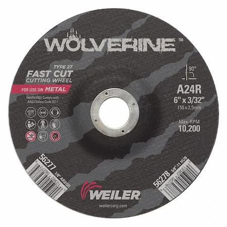 6 X 3/32 Wolv TY27 Cut Whl A24R 7/8 Ah MPN:56277